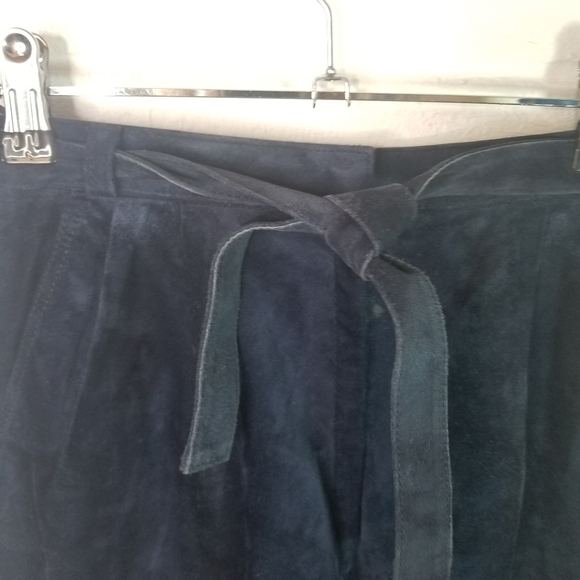 Vtg 80s blue suede trousers pants - Picture 4 of 13